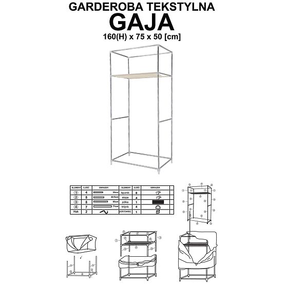 Textil szekrény Gaja Vitto - barna