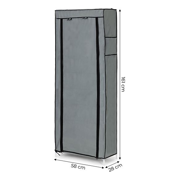 Textil szekrény polcokkal ruhák és cipők számára