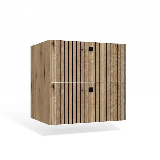 TIGO 60 2S FÜRDŐSZOBAI MOSDÓ ALATTI SZEKRÉNY, 2 FIÓK, EVOKE TÖLGY, BARÁZDÁLT ELŐLAP, FÜGGESZTETT