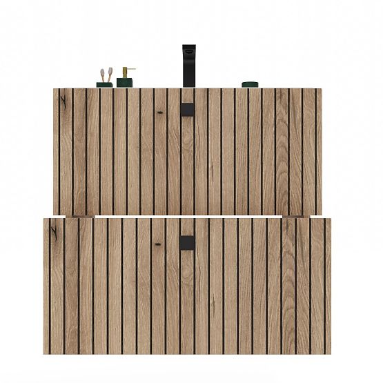 TIGO 60 2S FÜRDŐSZOBAI MOSDÓ ALATTI SZEKRÉNY, 2 FIÓK, EVOKE TÖLGY, BARÁZDÁLT ELŐLAP, FÜGGESZTETT