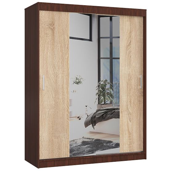 TOLÓAJTÓS SZEKRÉNY 150cm CLP WENGE / SONOMA