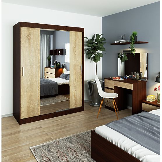 TOLÓAJTÓS SZEKRÉNY 150cm CLP WENGE / SONOMA