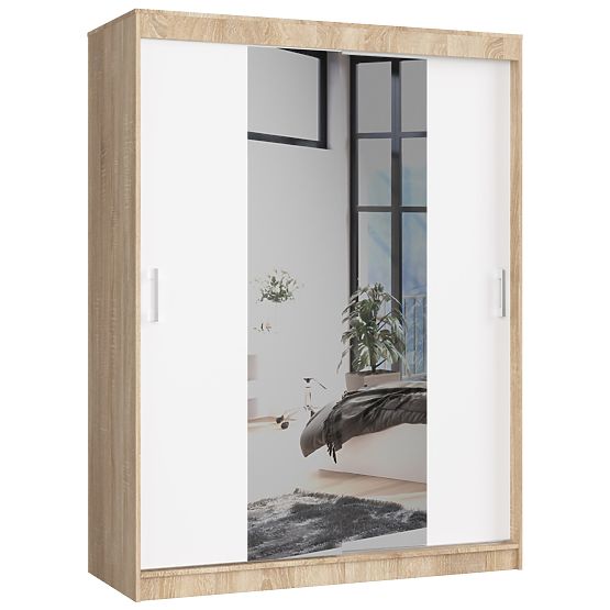 TOLÓSZEKRÉNY 150cm CLP SONOMA / FEHÉR