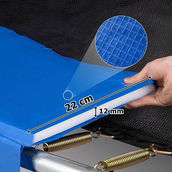 Trambulin hálóval és létrával HENZEN 244 cm kék FT 8