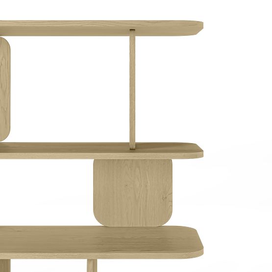 Tulumo 200 cm-es polc, lekerekített, Cremona Torro tölgy