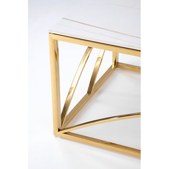 UNIVERSE 3 dohányzóasztal, fehér márvány/arany (2p=1ks)