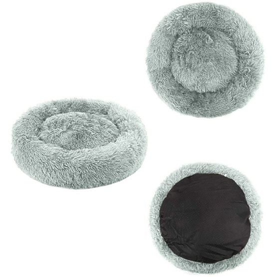 Univerzális plüss fekhely kutyáknak és macskáknak, 40 cm - világosszürke
