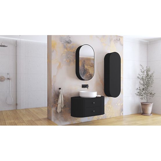 VENEZIA Tükrös szekrény 1D fekete (2p=1db)