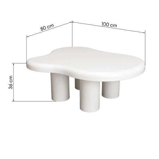 Vercelli dohányzóasztal 100 cm, fehér