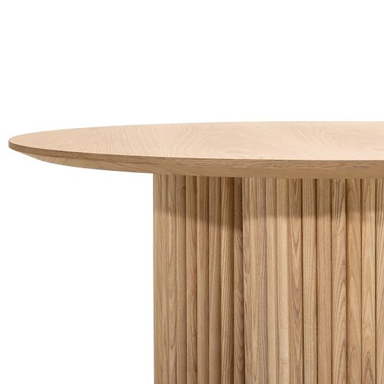 Vesby kerek dohányzóasztal 100 cm, természetes tölgy, kőris, lamellák
