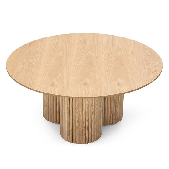 Vesby kerek dohányzóasztal 100 cm, természetes tölgy, kőris, lamellák