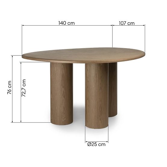 Vesper étkezőasztal 140 cm, dió
