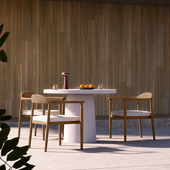 Vibonis kerti asztal 106 cm, kerek, cement, világos bézs, matt