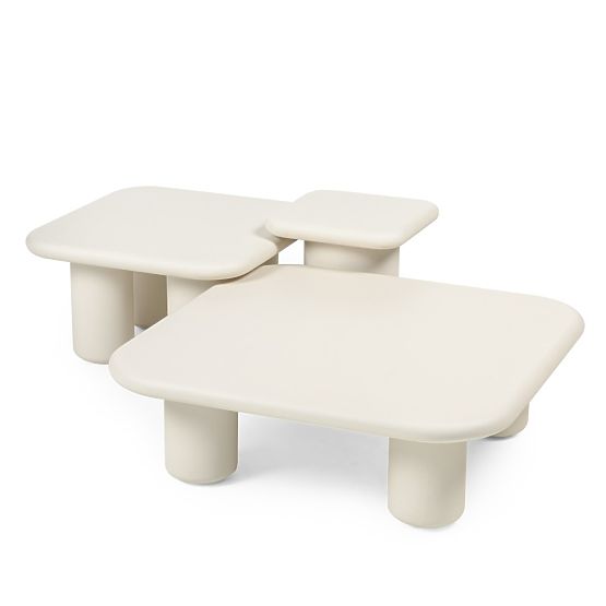 Vibonis kerti asztal 70 cm, négyzet alakú, cement, világos bézs