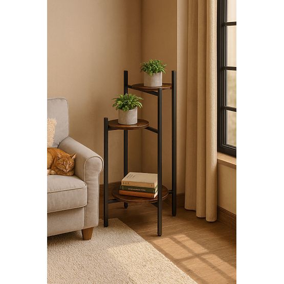 Virágállvány, dekoráció, 3 szintes, loft ModernHome