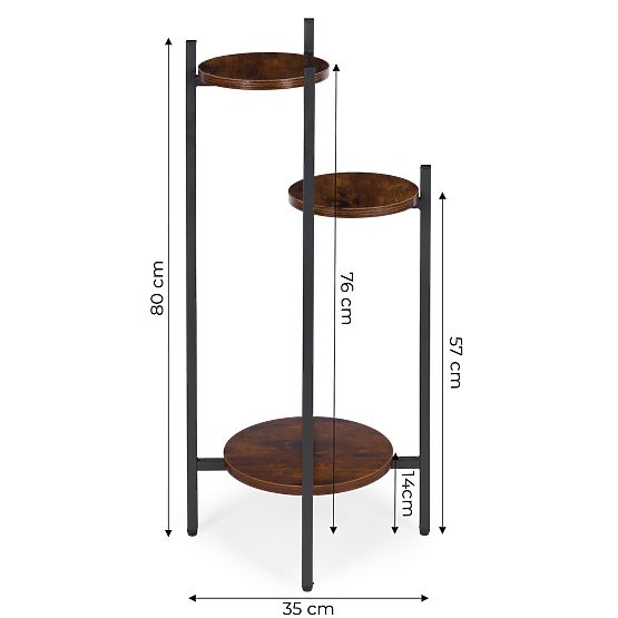 Virágállvány, dekoráció, 3 szintes, loft ModernHome
