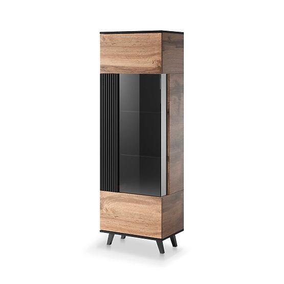 Vitrin RANDOM W-1 - Wotan Tölgy/Fekete