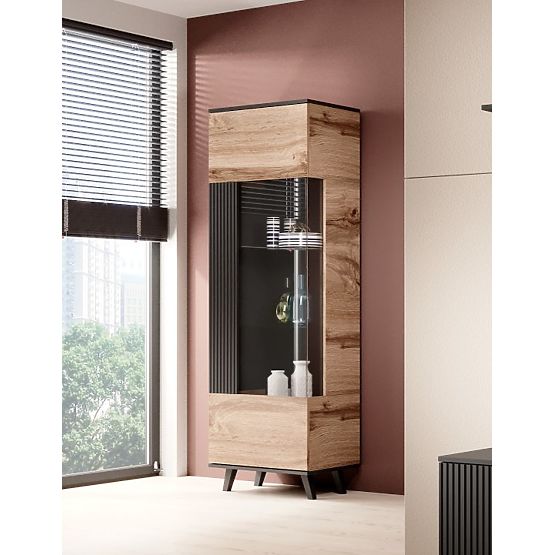 Vitrin RANDOM W-1 - Wotan Tölgy/Fekete