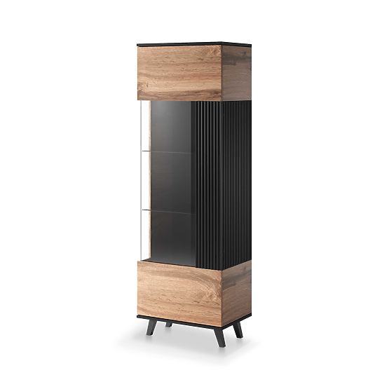 Vitrin RANDOM W-1 - Wotan Tölgy/Fekete