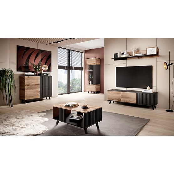 Vitrin RANDOM W-1 - Wotan Tölgy/Fekete