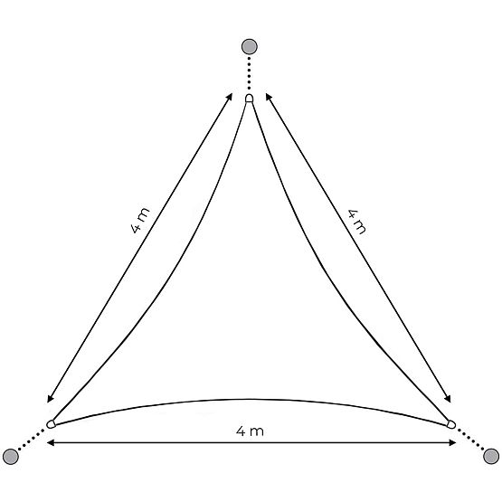 Vízálló napvitorla tető 4x4x4m ModernHome - szürke