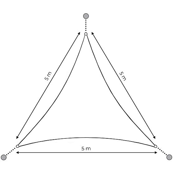 Vízálló napvitorla tető 5x5x5m ModernHome - bézs