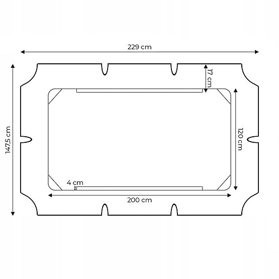 Vízálló zöld ModernHome napellenző hintára 200 x 120 cm