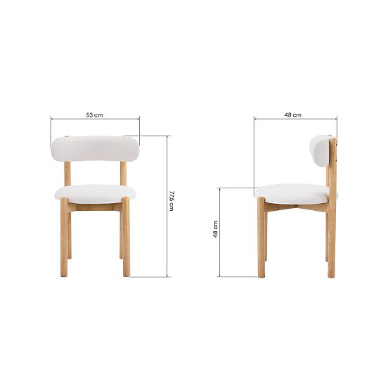 Yoko étkezőszék, krém/natúr