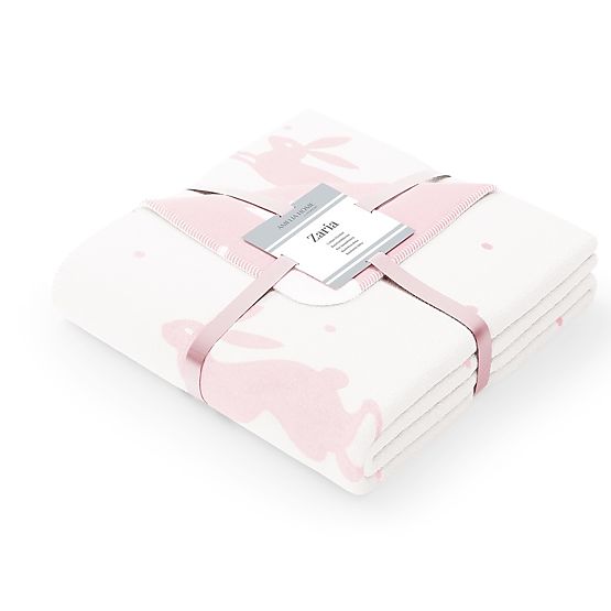 ZARIA takaró púderrózsaszín nyomtatott 150x200