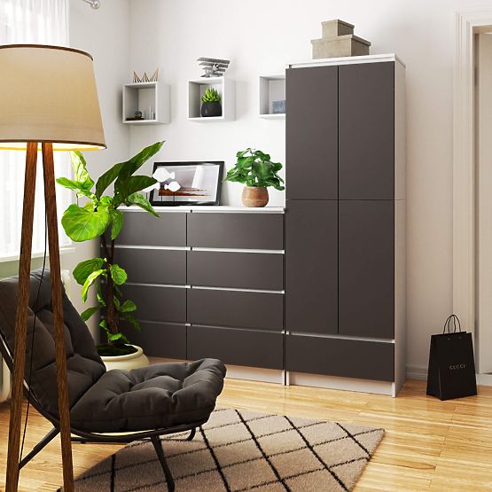 ZÁRT POLC R60 2D 1SZ CLP PK FEHÉR / SZÜRKE