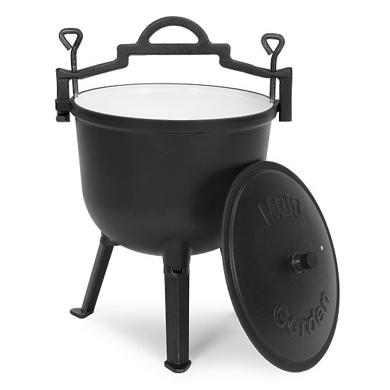 Zománcozott öntöttvas bogrács 10L álló vadász üst tűzrakó grill MultiGarden