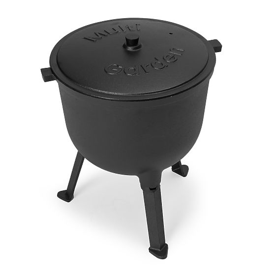 Zománcozott öntöttvas bogrács 10L álló vadász üst tűzrakó grill MultiGarden