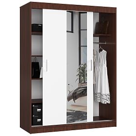 150 cm-es TOLÓSZEKRÉNY CLP WENGE / FEHÉR