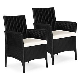2 darabos kerti szék szett párnával, erkélyre, teraszra, kertbe, fekete MultiGarden, MultiGarden