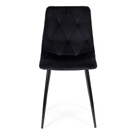 4 darab steppelt bársonyszék étkezőbe és nappaliba - fekete