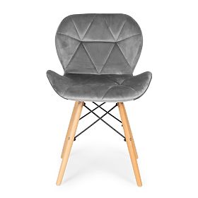 4 darabos bársony étkező- és nappali szék szett - szürke