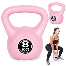 8 kg-os rózsaszín ModernHome kettlebell edzéshez