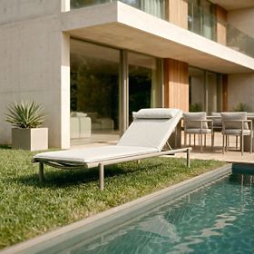 Amarello állítható kerti nyugágy, alumínium, világos bézs/bézs-szürke