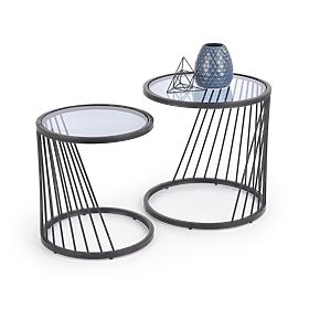 ANTILLA 2 darabos asztalkészlet fekete / füstös (1p=1db), Halmar