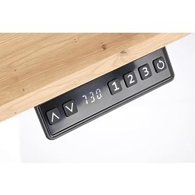 B53 íróasztal magasságállítási funkcióval, artisan tölgy / fehér