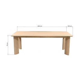 Bali étkezőasztal 220 cm, krémfehér