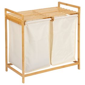 Bambusz szennyes- vagy játékkosár HANOI 2 rekesszel