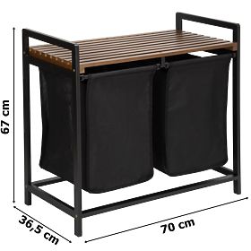 Bambusz szennyestartó HANOI BLACK FEKETE