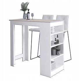 Bárasztal bárszékhez 115 cm Fehér / Sonoma Tölgy