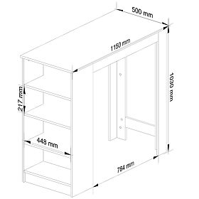 Bárasztal bárszékhez 115 cm Fehér / Sonoma Tölgy