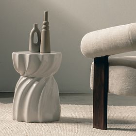 Bloom oldalsó asztal 35 cm, szürke-bézs, fényes