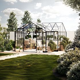 Bővítő modul a Royal Green Standard kerti üvegházhoz, 4,1 m², 4 mm-es edzett üveg, alumínium