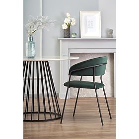 BRODWAY asztal lap - fehér márvány, láb - fekete (2p=1ks), Halmar