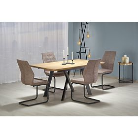 CAPITAL asztal 160-200 cm, arany tölgy / fekete (2p=1ks), Halmar