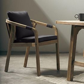 Castello kerti szék fonott háttámlával, akácfa FSC, teak megjelenés, sötétszürke